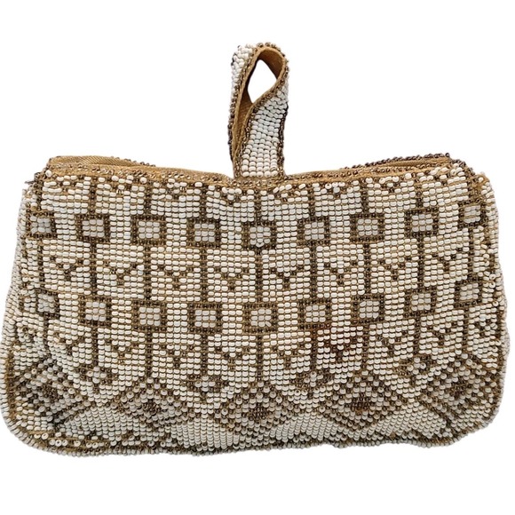 Antique Czechoslovakia Glass Beaded Clutch 1930s Small Bag Art Deco Six Inch SEE - Picture 1 of 11